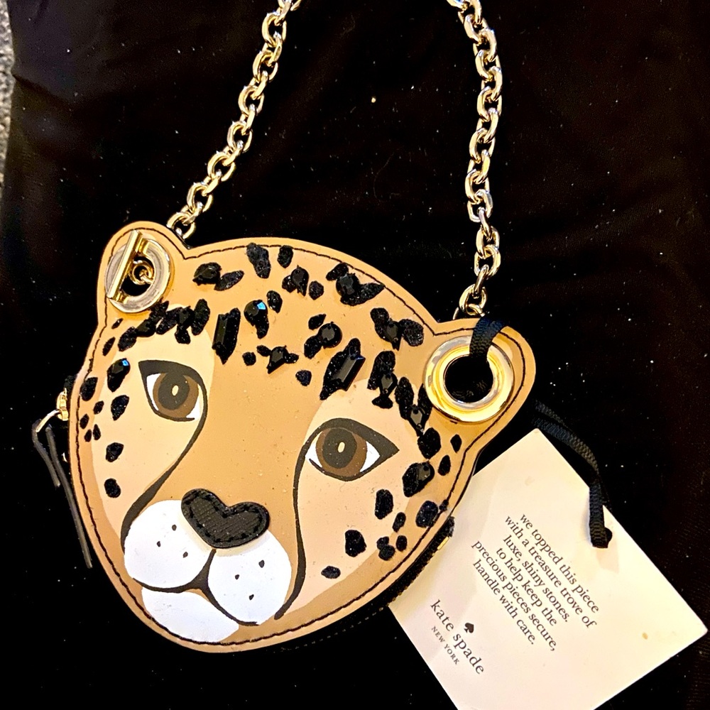 NWT Kate Spade Leather Leopard/Floral Coin Purse